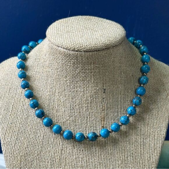 Natural Turquoise Necklace Handcrafted 12” - Picture 1 of 3